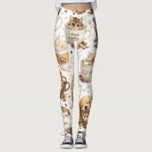 Koffiekop Patroon Leggings (Voorkant)