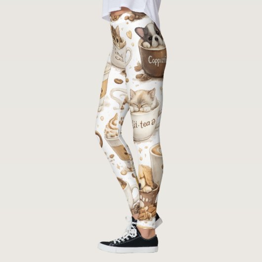 Koffiekop Patroon Leggings (Links)