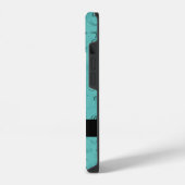 Koffiekop Script Monogram Naam Turquoise iPhone Hoesje (Linkerkant)
