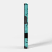 Koffiekop Script Monogram Naam Turquoise iPhone Hoesje (Rechterkant)