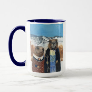 Koffiekop van Marmotten (American Gothic) Mok