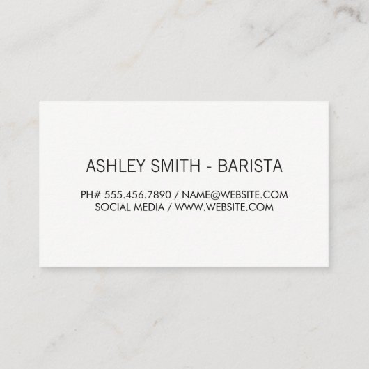 Koffiekop Visitekaartje (Achterkant)