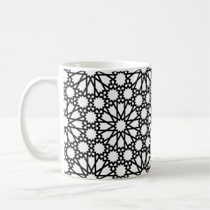 Koffiekop - Zwart en Wit Ster Design Patroon Koffiemok