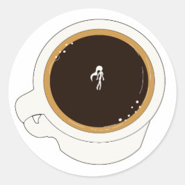 Koffiekopduiker Ronde Sticker