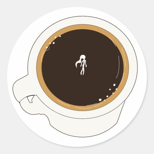 Koffiekopduiker Ronde Sticker (Voorkant)