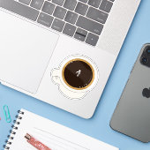 Koffiekopduiker Sticker (Laptop met iPhone)