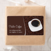 Koffiekopje & bonen Adreslabel Etiket (Insitu)