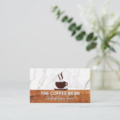 Koffiekopje bonen visitekaartje (Staand voorkant)