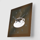Koffiekopje Cafe Koffiewinkel Vierkante wandklok (Hoek)