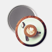 Koffiekopje cappuccino bruin wit latte magneet (Voorkant / Achterkant)