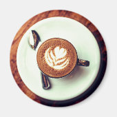 Koffiekopje cappuccino bruin wit latte magneet (Voorkant)