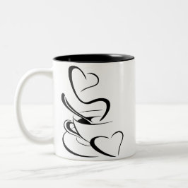 Koffiekopje clipart illustratie tweekleurige koffiemok