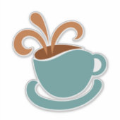 Koffiekopje Custom-Cut Vinyl Stickers (Voorkant)