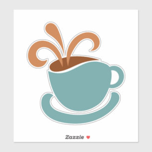Koffiekopje Custom-Cut Vinyl Stickers