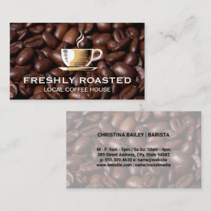 Koffiekopje en bonen   Barista Visitekaartje