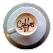 Koffiekopje en koffie met saucer keramische knop (Voorkant)