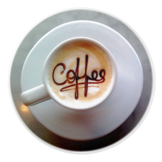 Koffiekopje en koffie met saucer keramische knop (Voorkant)