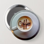 Koffiekopje en koffie met saucer ronde button 4,0 cm (Voorkant /achterkant)