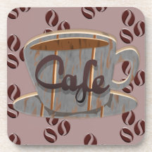 Koffiekopje en koffiebonen Beverage Coaster