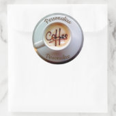 Koffiekopje en schotel latte koffie ronde sticker (Tas)