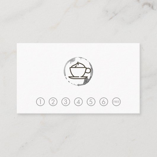 Koffiekopje en Stain Punch Kaart Visitekaartje (Voorkant)