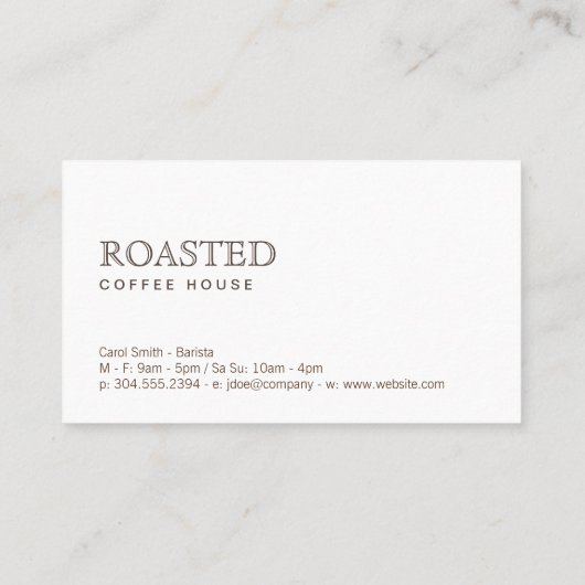 Koffiekopje en Vlek Geborsteld Visitekaartje (Achterkant)