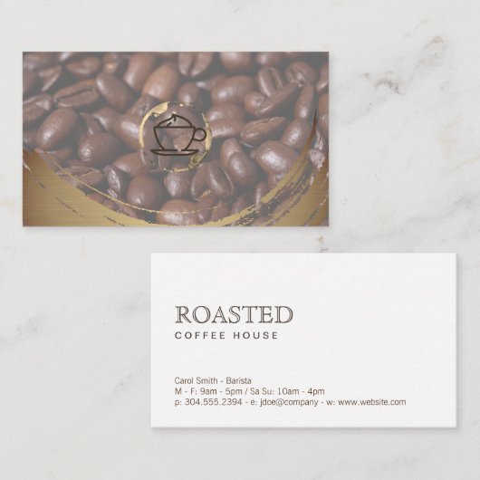 Koffiekopje en Vlek Geborsteld Visitekaartje (Voorkant / Achterkant)