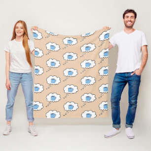 Koffiekopje Gedachtestreep Fleece Deken