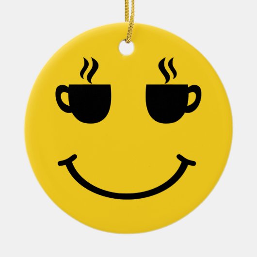 Koffiekopje Glimlach Keramisch Ornament (Voorkant)