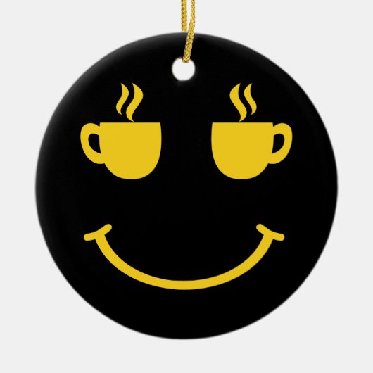 Koffiekopje Glimlach Keramisch Ornament (Voorkant)