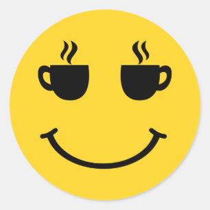 Koffiekopje Glimlach Ronde Sticker