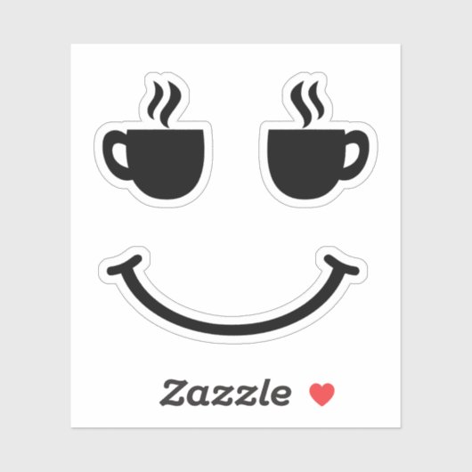 Koffiekopje Glimlach Sticker (Vel)