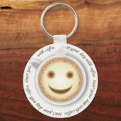 Koffiekopje glimlachen sleutelhanger (Voorkant)