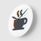 Koffiekopje glitch ronde klok (Hoek)