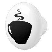 Koffiekopje Icoon met stoom Keramische Knop (Rechts)