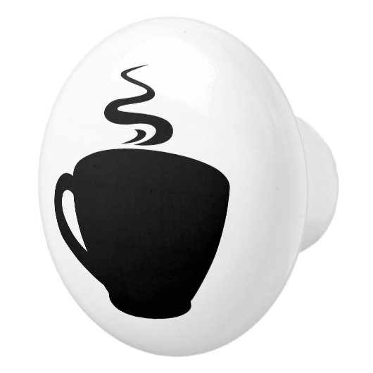 Koffiekopje Icoon met stoom Keramische Knop (Rechts)