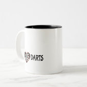 Koffiekopje: Ik hou van darts Tweekleurige Koffiemok (Voorkant links)