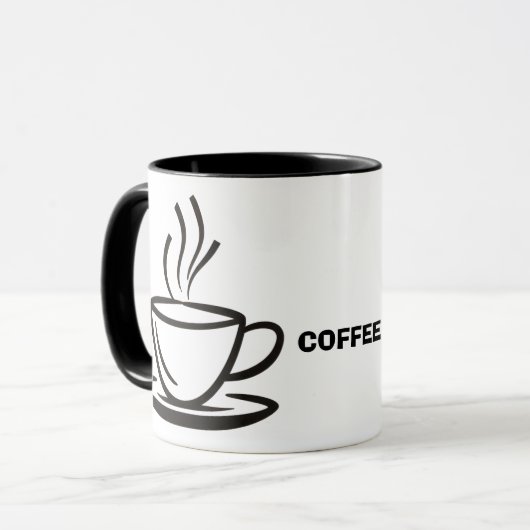 Koffiekopje illustratie. mok (Voorkant links)