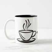 Koffiekopje illustratie. tweekleurige koffiemok (Links)