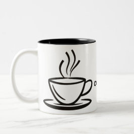 Koffiekopje illustratie. tweekleurige koffiemok