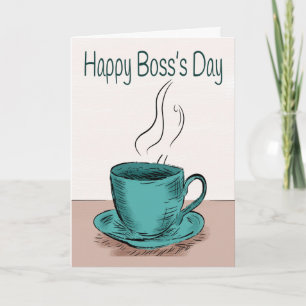 Koffiekopje illustratie voor Boss's Day Kaart