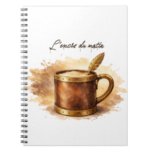 Koffiekopje inkt van de ochtend notitieboek