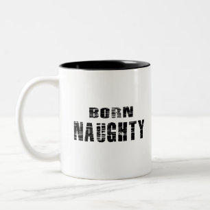 Koffiekopje met Born Naughty-ontwerp Tweekleurige Koffiemok