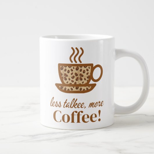 Koffiekopje met een speelse wake-up message grote koffiekop (Rechts)