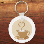 Koffiekopje met Heart Steam Sleutelhanger (Voorkant)
