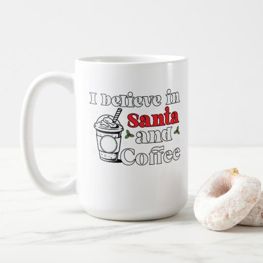 Koffiekopje met kerst Gezegden over de kerstman Koffiemok (Met donut)