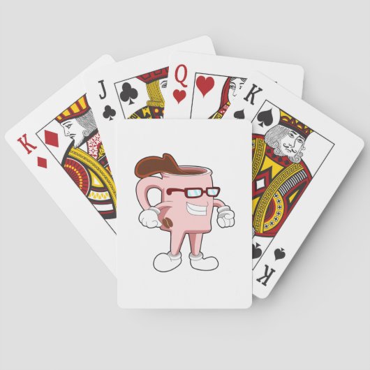 Koffiekopje met koffie pokerkaarten (Achterkant)