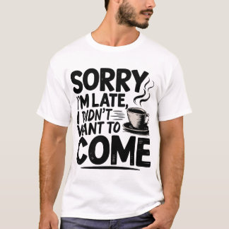 Koffiekopje met Steam Funny Typography Design T-shirt
