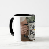 Koffiekopje met tekst Koffie Geloof het Mok (Voorkant links)