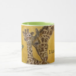 Koffiekopje moeder en kind Giraffes Mok